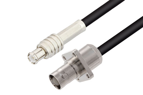 BNC Female 4 Hole Flange to MCX Plug Cable Using RG174 Coax