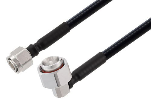 2.2-5 Male to 4.3-10 Male Right Angle Low PIM Cable Using 1/4 inch Superflexible Coax