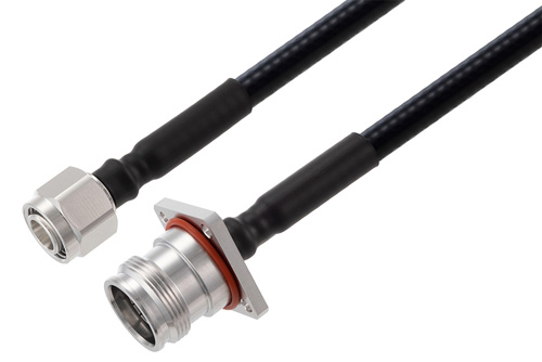 2.2-5 Male to 4.3-10 Female 4 Hole Flange Low PIM Cable Using 1/4 inch Superflexible Coax