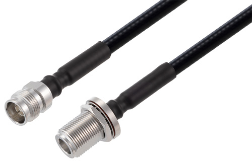 2.2-5 Female to N Female Bulkhead Low PIM Cable Using 1/4 inch Superflexible Coax