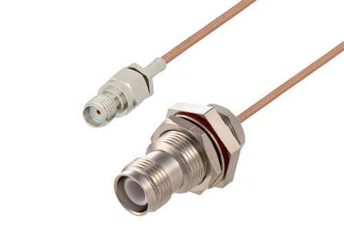 SMA Female to Reverse Polarity TNC Jack Bulkhead Cable Using RG178 Coax