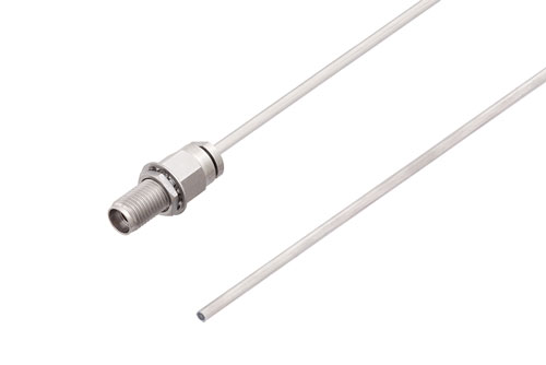 2.92mm Female Bulkhead to Straight Cut Lead Cable Using PE-SR405AL Coax