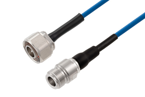 4.1/9.5 Mini DIN Male to N Female Low PIM Cable Using TFT-402 Coax Using Times Microwave Components