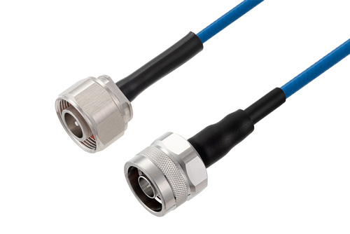 4.1/9.5 Mini DIN Male to N Male Low PIM Cable Using TFT-402 Coax Using Times Microwave Components