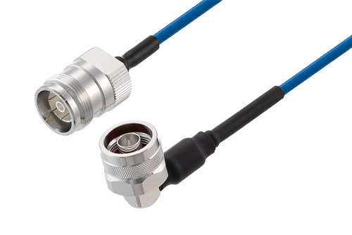 4.3-10 Female to N Male Right Angle Low PIM Cable Using TFT-402 Coax Using Times Microwave Components