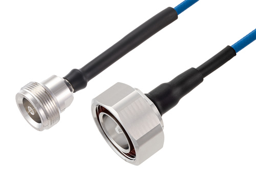 4.1/9.5 Mini DIN Female to 7/16 DIN Male Low PIM Cable Using TFT-5G-402 Coax Using Times Microwave Components