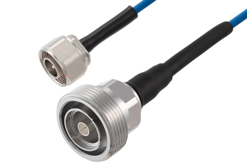 4.1/9.5 Mini DIN Male to 7/16 DIN Female Low PIM Cable Using TFT-5G-402 Coax Using Times Microwave Components