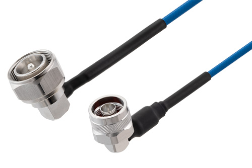 7/16 DIN Male Right Angle to N Male Right Angle Low PIM Cable Using TFT-5G-402 Coax Using Times Microwave Components