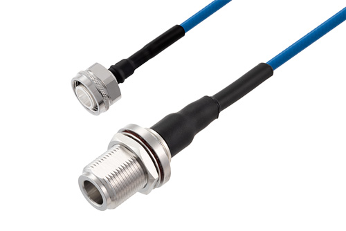 2.2-5 Male to N Female Bulkhead Low PIM Cable Using TFT-5G-402 Coax Using Times Microwave Components