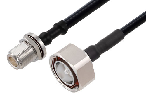 7/16 DIN Male to N Female Bulkhead Cable Using SPF-250 Coax