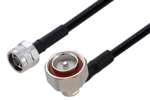 7/16 DIN Male Right Angle to N Male Cable Using SPF-250 Coax