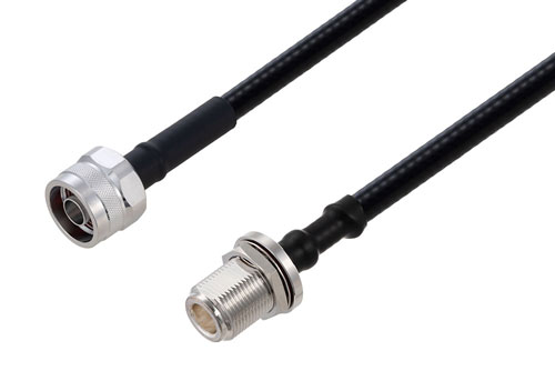 N Male to N Female Bulkhead Cable Using SPF-250 Coax
