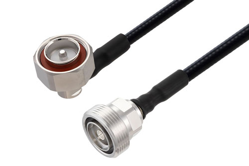 7/16 DIN Male Right Angle to 7/16 DIN Female Cable Using SPF-250 Coax