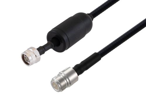 Waterproof IP68 N Male (Plug) to N Female (Jack) Low Loss Cable Using SPO-250 Coax with Times Microwave Components