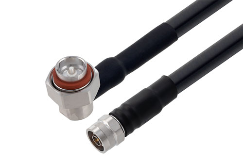 7/16 DIN Male Right Angle to N Male Low Loss Cable Using LMR-600 Coax