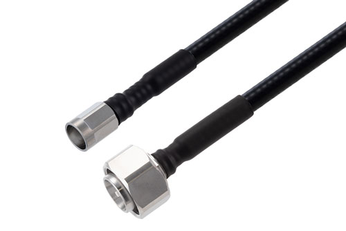 Fire Rated 4.3-10 Male to NEX10 Male Low PIM Cable Using SPF-250 Coax with HeatShrink
