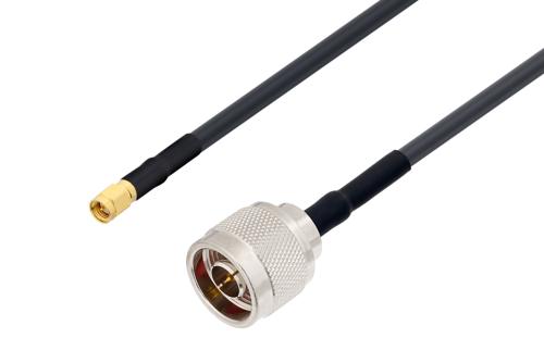SMA Male to N Male Low Loss Cable Using LMR-240-FR Coax with HeatShrink