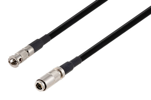 75 Ohm HD-BNC Male to 75 Ohm 1.0/2.3 Male 12G SDI Cable Using 75 Ohm 4855R-BK Coax