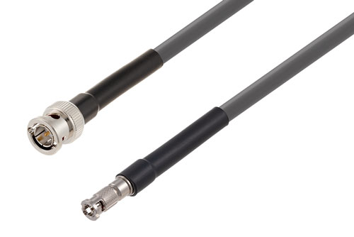 75 Ohm BNC Male to 75 Ohm HD-BNC Male 6G SDI Cable Using 75 Ohm 1694A-GY Coax