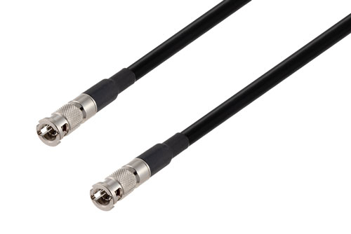75 Ohm HD-BNC Male to 75 Ohm HD-BNC Male 6G SDI Cable Using 75 Ohm 1855A-BK Coax