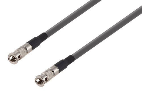 75 Ohm HD-BNC Male to 75 Ohm HD-BNC Male 6G SDI Cable Using 75 Ohm 1855A-GY Coax