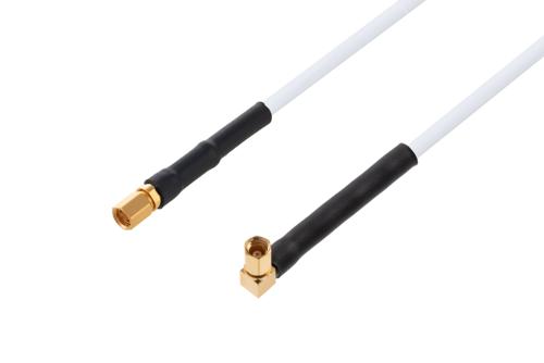 SSMC Plug to SSMC Plug Right Angle Cable Using RG188-DS Coax, LF Solder