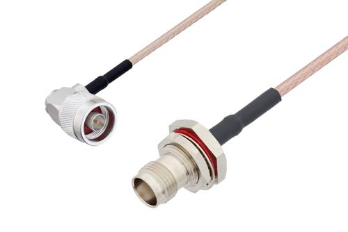 N Male Right Angle to TNC Female Bulkhead Cable Using RG316 Coax with HeatShrink