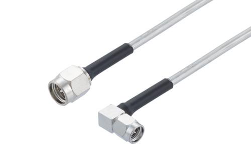 SMA Male to SMA Male Right Angle Low PIM Cable Using PE-SR402AL Coax
