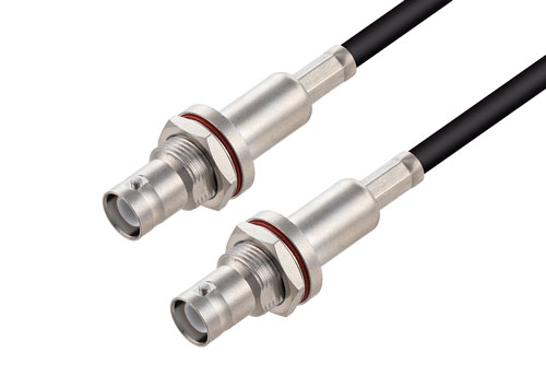 SHV Jack Bulkhead to SHV Jack Bulkhead Cable 24 Inch Length Using 75 Ohm RG59 Coax
