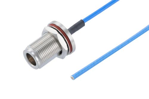 N Female Bulkhead to Straight Cut Lead Cable Using PE-P086 Coax