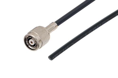 Fire Rated Reverse Polarity TNC Plug to Straight Cut Lead Low Loss Cable Using LMR-240-FR Coax
