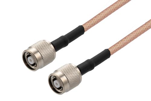 Reverse Polarity TNC Plug to Reverse Polarity TNC Plug Low Loss Cable Using PE-P195 Coax with HeatShrink