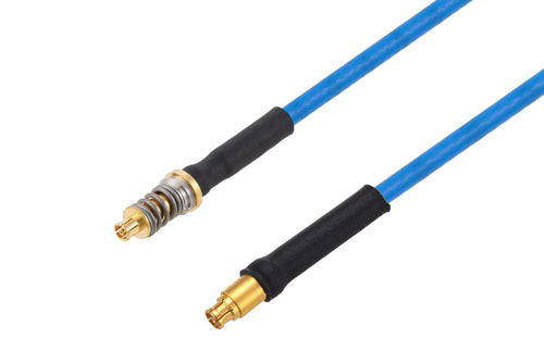 Mini SMP Female to Mini SMP Female VITA 67 Cable 24 Inch Length Using PE-P086HF Coax with HeatShrink