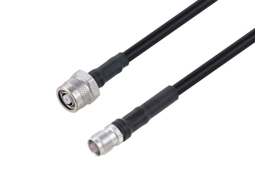 TNC Female to Reverse Polarity TNC Plug Low Loss Cable Using TCOM-240 Coax with Times Microwave Components
