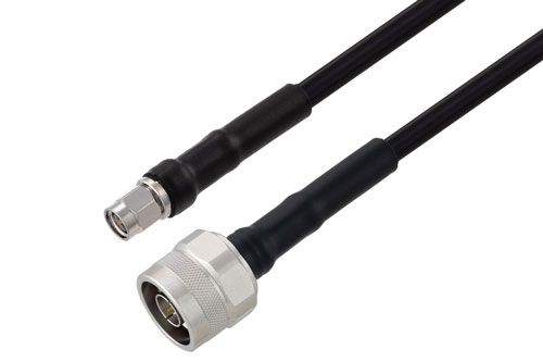 N Male to SMA Male Low Loss Cable Using TCOM-240 Coax with Times Microwave Components