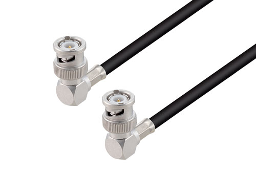 BNC Plug Right Angle to BNC Plug Right Angle using RG58 Coax Cable