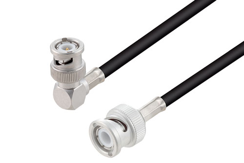 BNC Plug Right Angle to BNC Plug using RG58 Coax Cable