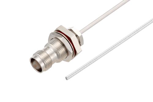 TNC Female Bulkhead to Straight Cut Lead Cable Using PE-SR402FL Coax