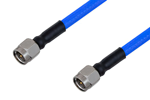 SMA Male to SMA Male Cable 50 cm Length Using PE-141FLEX Coax , LF Solder