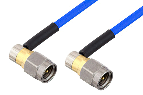 SMA Male Right Angle to SMA Male Right Angle Cable Using PE-086FLEX Coax , LF Solder