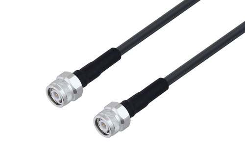 TNC Male to TNC Male Low Loss Cable Using LMR-240 Coax with Times Microwave Components with HeatShrink