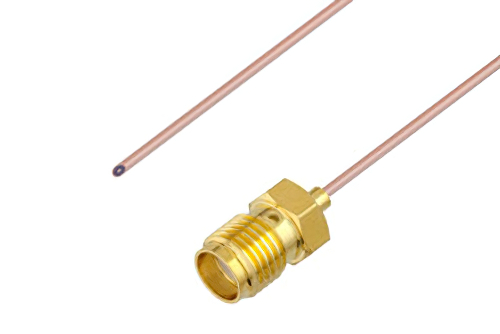 Pigtail Test Probe Cable SMA Female to Straight Cut Lead 9 Inch Length Using PE-034SR Coax, RoHS