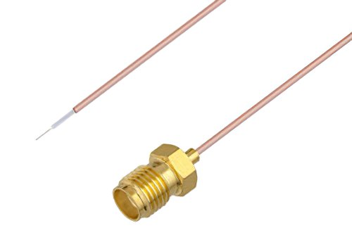Pigtail Test Probe Cable SMA Female to Trimmed Lead 3 Inch Length Using PE-034SR Coax, RoHS