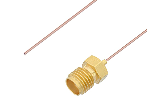 Pigtail Test Probe Cable SMA Female to Straight Cut Lead 3 Inch Length Using PE-020SR Coax, RoHS