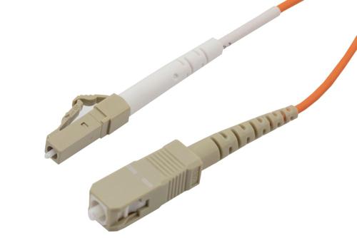 Fiber Optic Patch Cable, Simplex LC UPC to SC UPC, MM OM1, 2.0mm LSZH, Orange