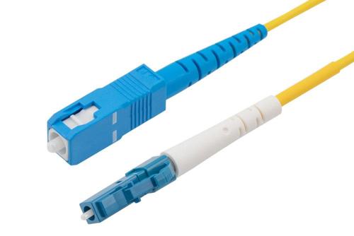 Fiber Optic Patch Cable, Simplex LC UPC to SC UPC, SM OS2, 2.0mm LSZH, Yellow - 3 meter