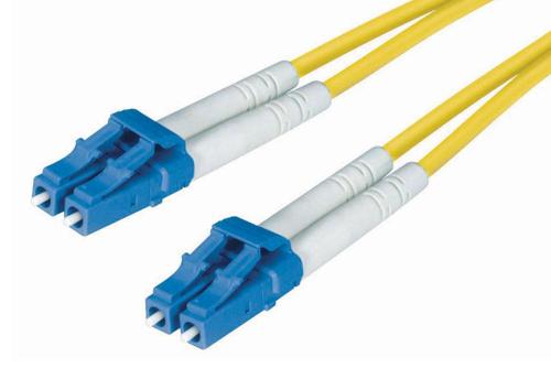 Fiber Optic Patch Cable, Duplex LC UPC to LC UPC, SM OS2, 2.0mm Riser, Yellow