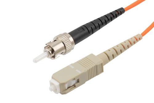 Fiber Optic Patch Cable, Simplex SC UPC to ST UPC, MM OM1, 2.0mm Plenum, Orange