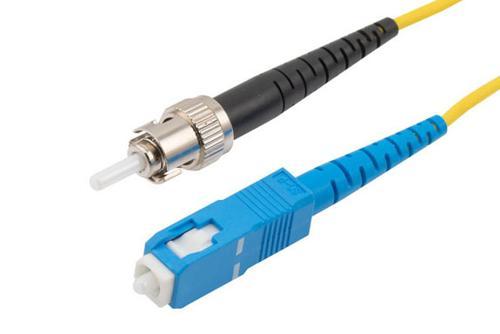 Fiber Optic Patch Cable, Simplex SC UPC to ST UPC, SM OS2, 2.0mm Riser, Yellow