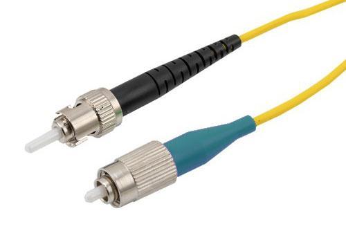 Fiber Optic Patch Cable, Simplex FC UPC, NK to ST UPC, SM OS2, 2.0mm LSZH, Yellow